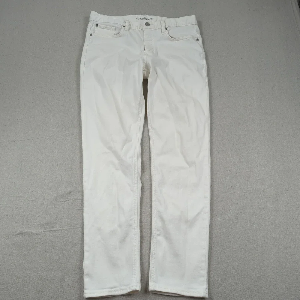 Banana Republic Mens 32x30 White Pants Traveler Slim Fit Golf Stretch Casual
